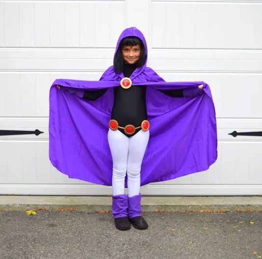 Deluxe Kinder & Erwachsene Mädchen Kleid Titan Raven Kostüm für Cosplay & Halloween 4 stücke/1set geburtstag party kostüm