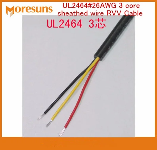 

Free Ship by DHL/EMS 200m/roll UL2464#26AWG 3 core sheathed wire RVV Cable signal wire/7/0.14 tin plated Copper wire