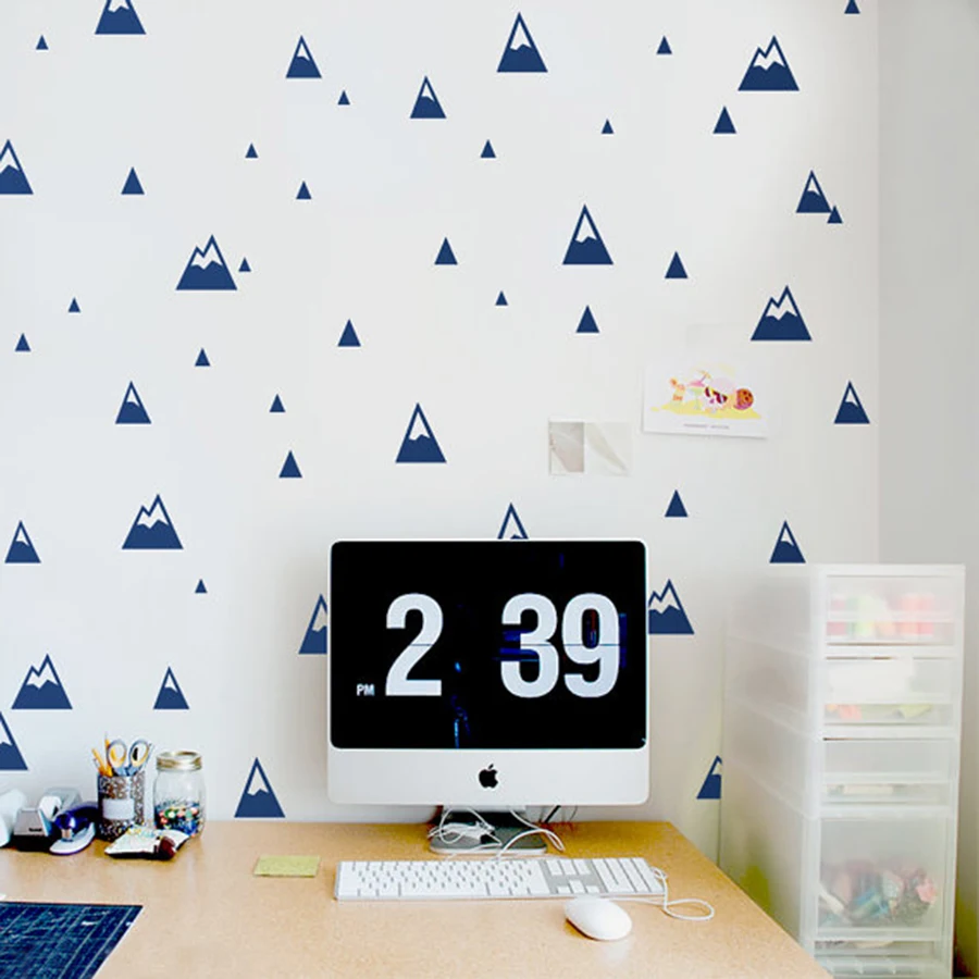 Mountains pattern wall decal - Modern Nursery wall sticker Nature Small Mountains Kids Room Wall Decor
