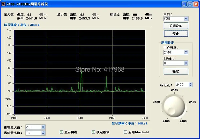 2.4G Portable USB Spectrum Meter Analyzer Tester Universal Edition Spectrum Detector Monitor