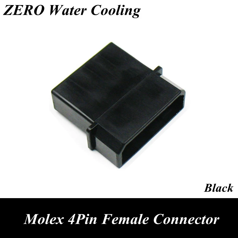 Black Molex 4Pin Female Power Connector + 5pcs Free Terminal Pins