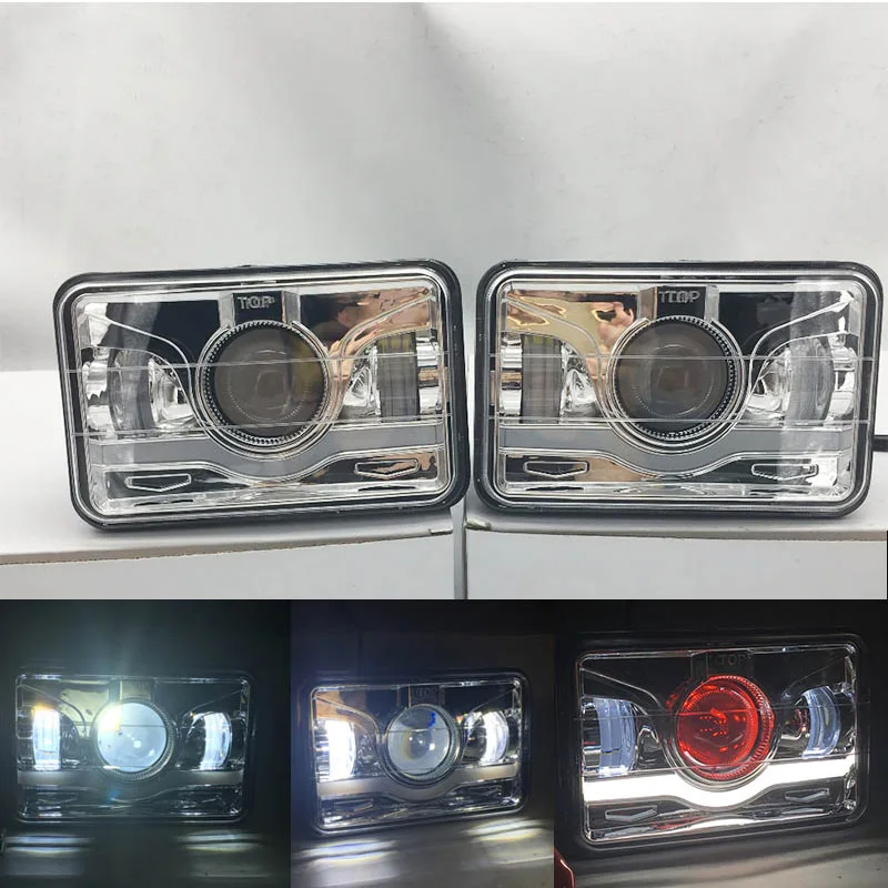 

For Ford Trucks Offrord Chevrolet 45W 4x6 Square LED Headlight DRL Lamp With Angel Eyes sealed beam For H4651 H4652 H4656 H4666