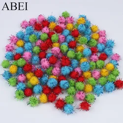 12mm 500 sztuk/partia świecący brokat świecidełko Pom pompon ślub dekorację na imprezę świąteczną miękkie pompon DIY Handmade krawiectwo