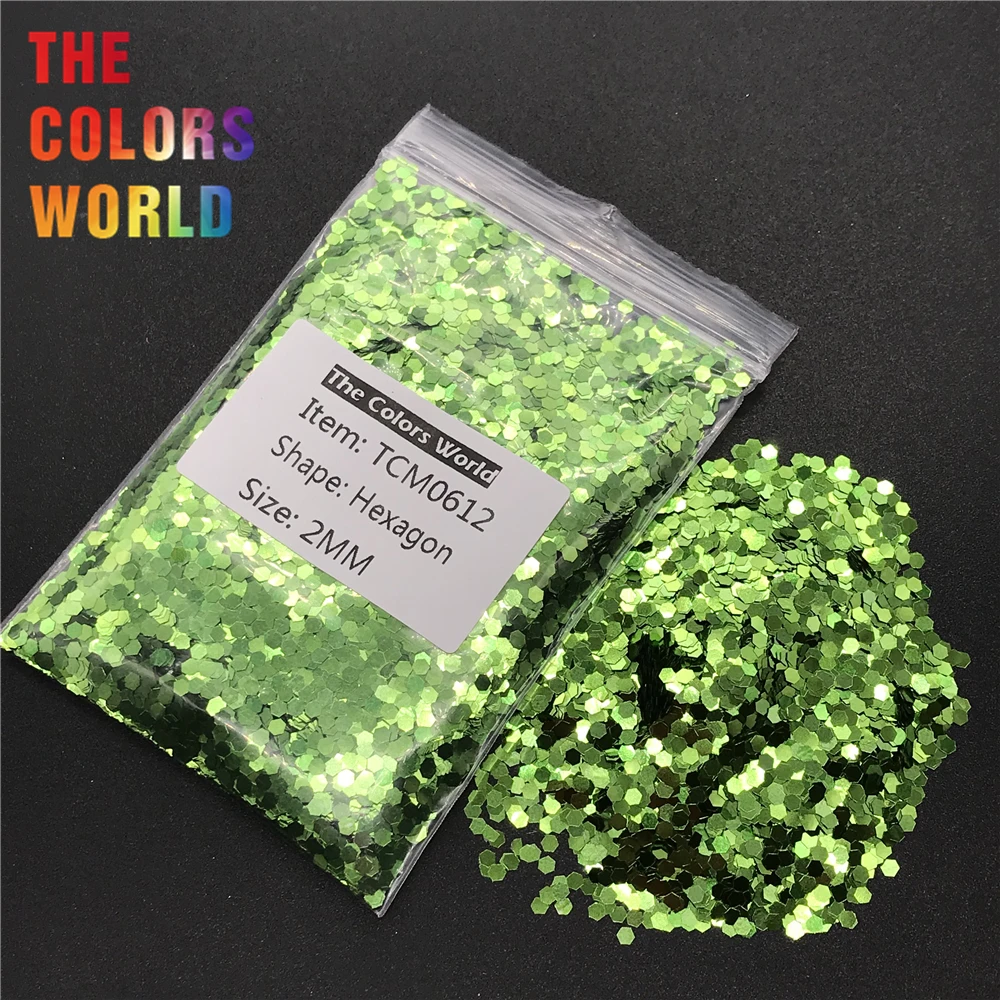 

TCM0612 Olive Green Color Metallic Luster Hexagon Shape Nail Glitter Nail Art Decoration Makeup BodyPaint Nail Gel Handwork DIY