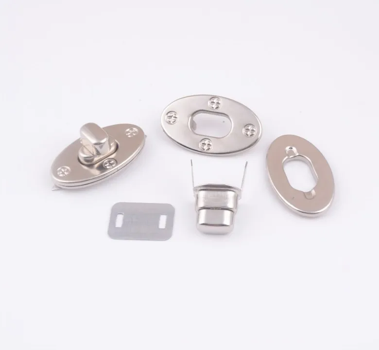 Free Shipping-10 Sets Silver Tone Trunk Lock Hasps Handbag Bag Accessories Purse Snap Clasps/ Closure Locks 23x38mm J1843