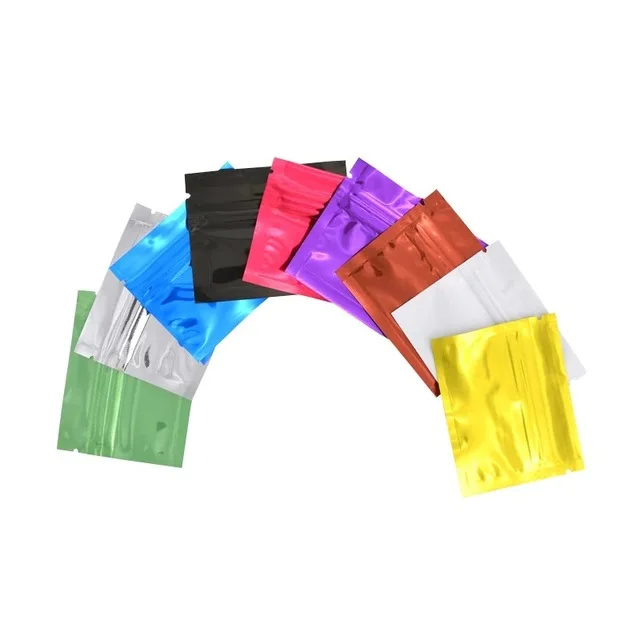 

Wholesale 1600Pcs/Lot 7.5*6cm Aluminum Foil Zip Lock Vacuum Bag Mylar Self Sealing Ziplock For Food Packaging Bags