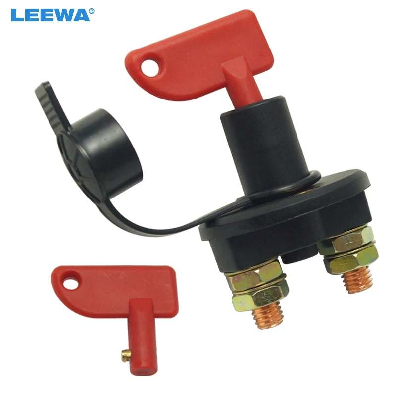 LEEWA 5set Auto Truck Boat Battery Isolator Disconnect Cut Off Power Kill Switch with Removable 2-Key DC12V/24V #CA5703