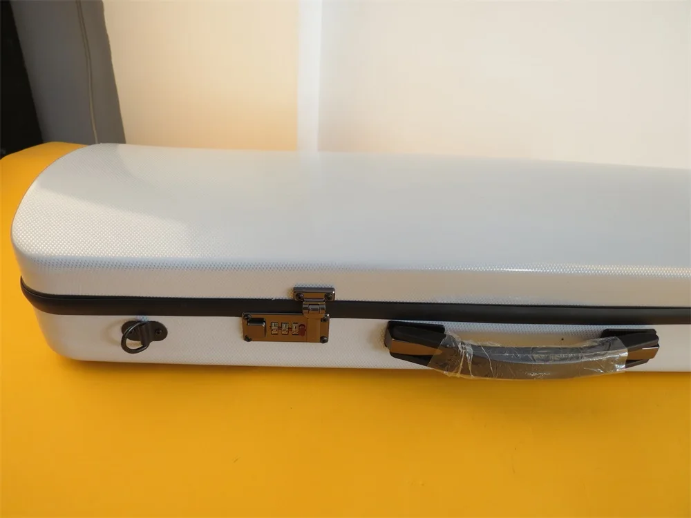 

Hard strong white color violin Case 4/4 Carbon fiber Hard case Light Durable Password lock Strong