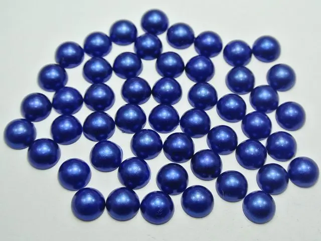 Royal Blue Half Pearl Bead 12mm diy Accessories Flat Back Scrapbook Craft