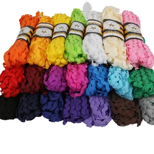 Ric Rac Zick Zack Spitzen -Trimmband, Multi -Farben, Terylen -Band, Patchwork -Handwerksdekoration, Neuankömmlinge, 15 Richter pro Stück, 8mm 6 Hauptverkäufe besticktes Gorgungsband - №6