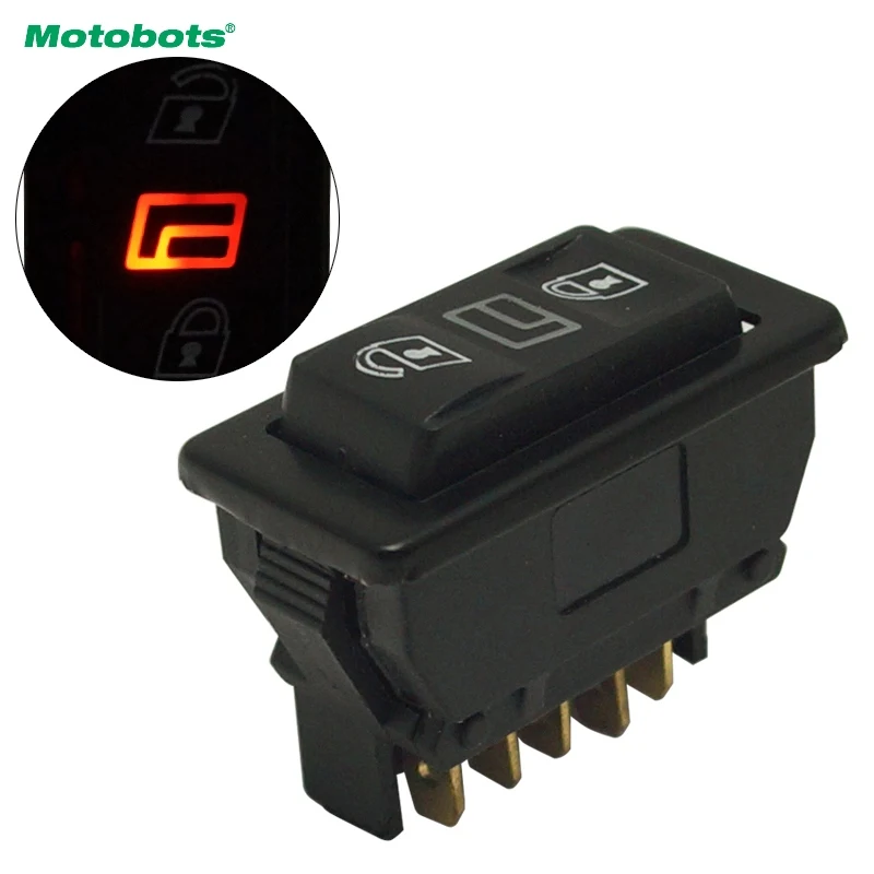 MOTOBOTS Auto 12V/24V 20A Universal 5pins Car Power Window Switch Button With Illumination Indicator Red Light #HQ5705