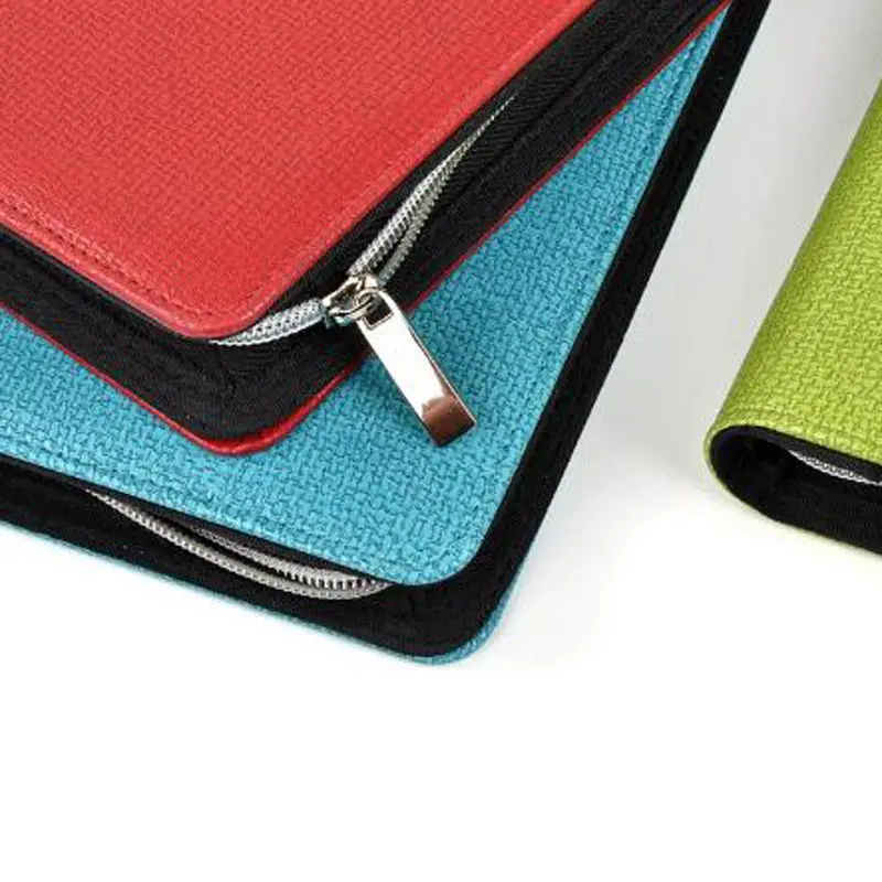 Yiwi Logo Customized Notebook A5 & A6 Business Binder Zipper Bag PU Leather Organizer Planner With Calculator or Memo Pads