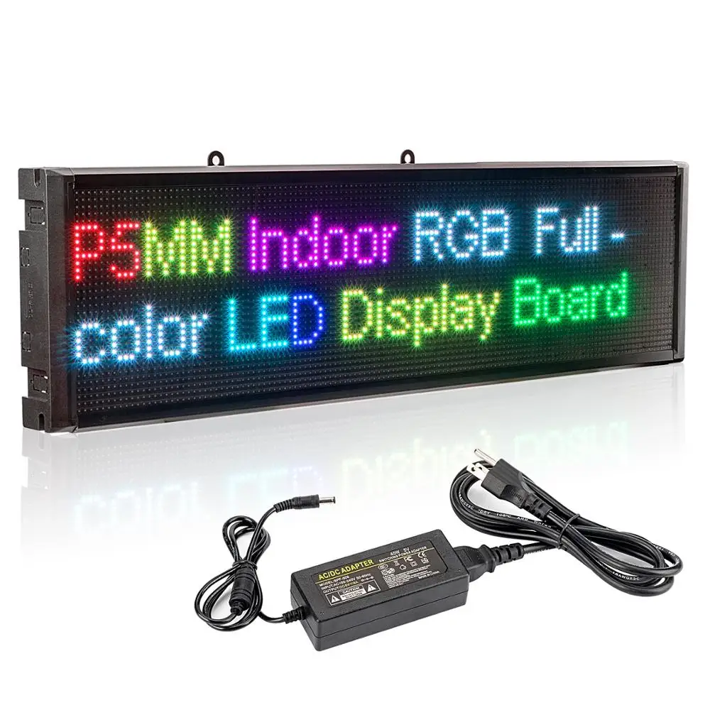 

LED Sign P5mm 32x128 Pixel SMD RGB WiFi or LAN Indoor Programmable Scrolling Message LED Display Board for Advertising Display