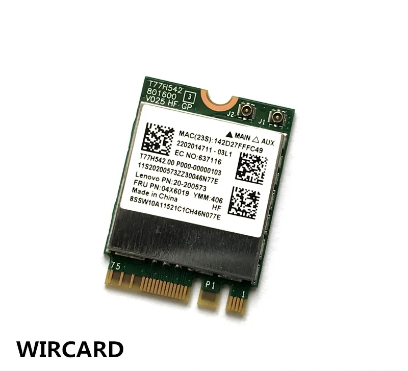 Placa média sem fio dual band-ac 2.4g/5g wifi bt4.0 ngff 802.11ac para thinkpad e450 e550 fru: 04x6019