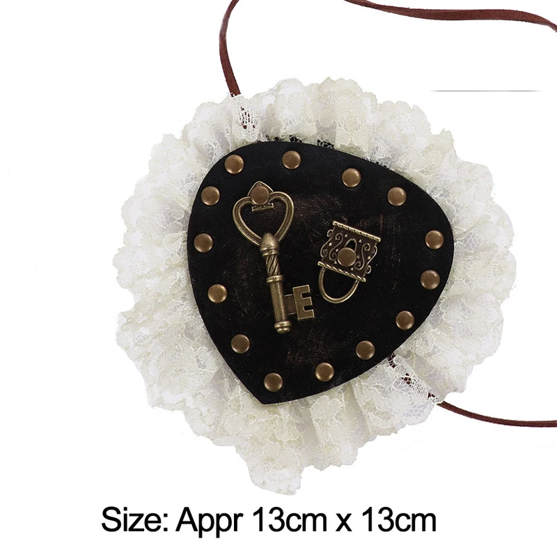 Retro Steampunk Stud Eye Mask Lolita Lace Single Blindfold Patch Cosplay Props Halloween Party Eye Mask Accessory