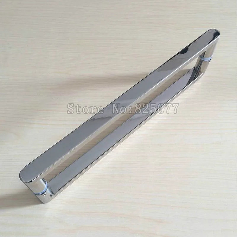 

1PCS 304 Stainless Steel Frameless Shower Door Handles Pull / Push Glass Door Handles Chrome Finished CC:400mm JF1252