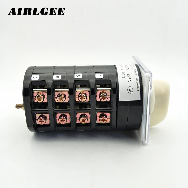 Ui 690V Ith 40A on-off-on 3 Position 16 Terminals Explosion-proof Universal Rotary Cam Changeover Switch