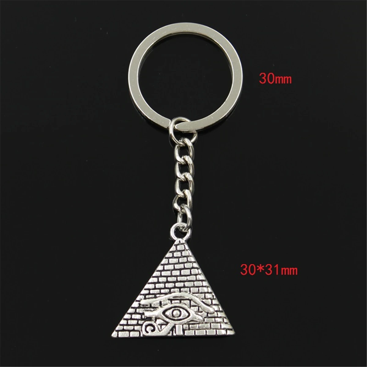 Fashion Keychain 30x31mm Egyptian Pyramid Eye Of Horus Pendants DIY Men Jewelry Car Key Chain Ring Holder Souvenir For Gift