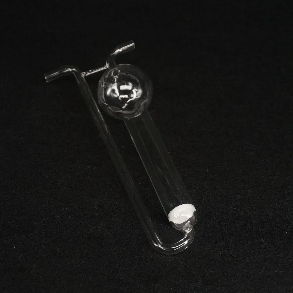 10-75ml Lab Clear Glass Porous Absorbing Tube U-shape Gas Sampling Bottle Ware