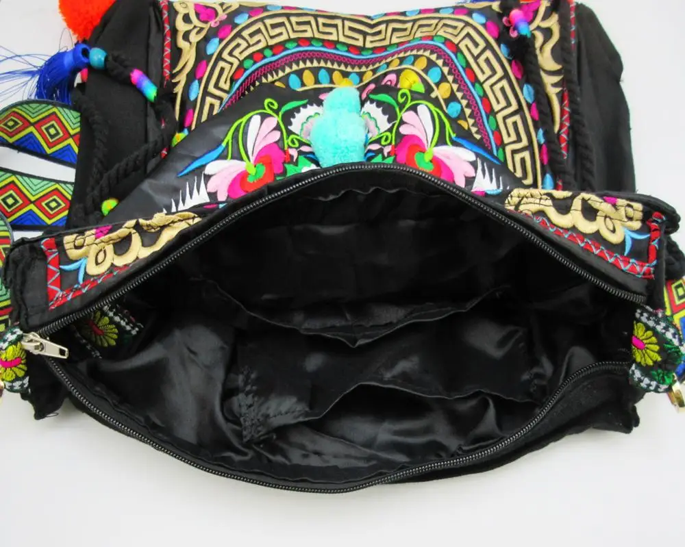 Vintage Ethnic Shoulder Hobo Hippie Embroidery Floral Cross Body Purse Bag Hmong Tribal Indian Boho Handmade Tapestry SYS-558