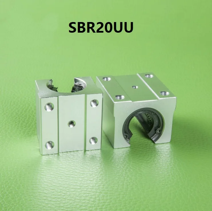 50pcs/lot SBR20UU 20MM Linear case unti Linear open type block slide unit linear guide cnc router 3d printer parts SBR20 UU