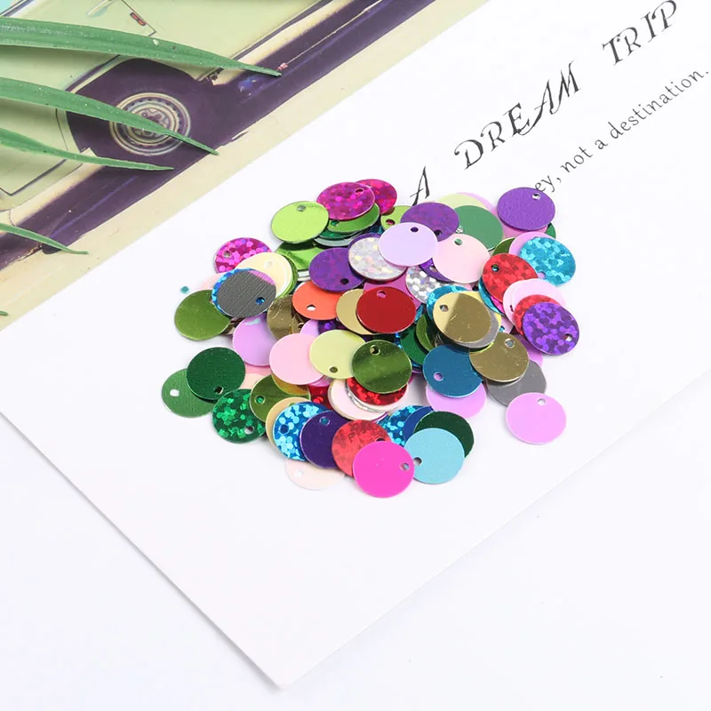 200pcs/lot Size 12mm Sequin Flat Round Laser Sequins Paillettes Sewing Wedding Craft,Kids DIY Women Garments Accessories