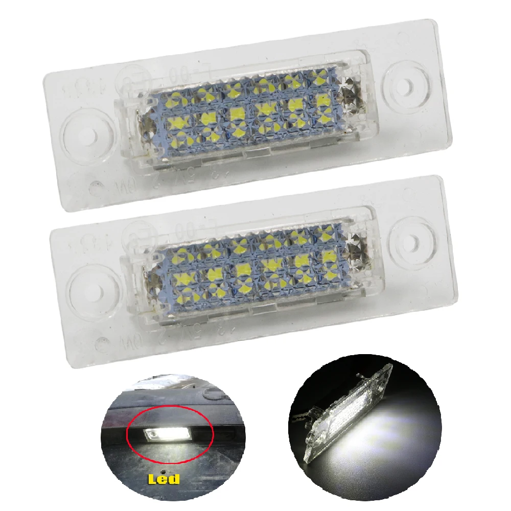 

YSY 2Pcs 18SMD Rear LED Number License Plate Light Lamp for VW Touran /Passat B6 5D /Jetta Caddy/ Golf