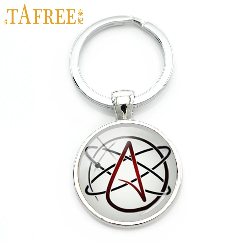 TAFREE Atheist atom symbol key chain fashion atheist keychain atheism movement jewelry women atheist gifts KC523