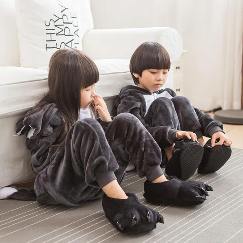 

Kid Grey Golf Cosplay Kigurumi Onesies Child Cartoon Winter Anime Unicorn Jumpsuit Costume For Girl Boy Animal Sleepwear Pajamas