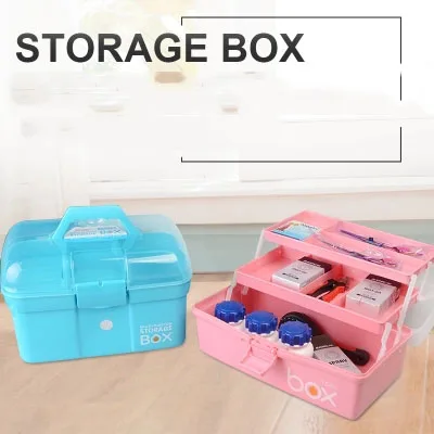 

3 Layer 2 Layer Pet Storage Box Plastic Dog Supplies Storage Box Teddy Drug Box Portable And Useful Beauty Box