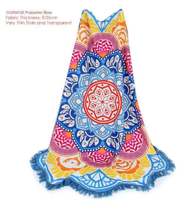 Drop shipping Color printing Sousa circular polygon Flow Yoga Mat Towel lotus colorful beach towel blanket shawl sunscreen