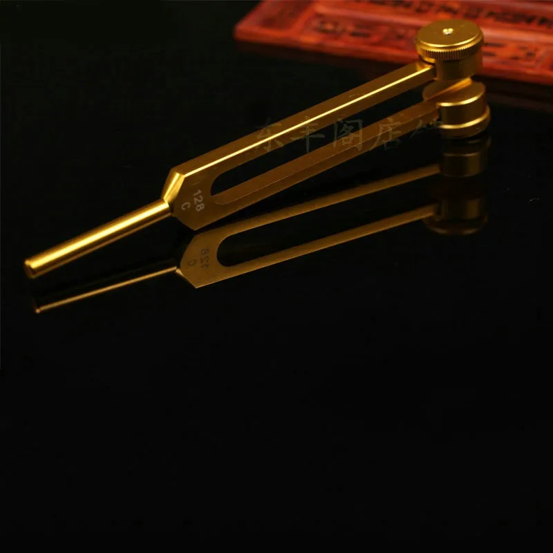 

golden color 128C nervous system testing tuning fork alloy frequency 128Hz