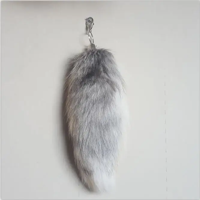 25CM Cute Pluff Bunny Keychain Golden Island Fox tail Key Chain For Women Bag Toy Doll Fluffy Pom Pom Lovely Pompom Keyring