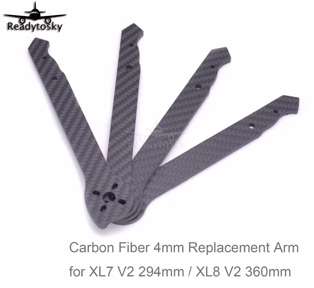 Bracci di ricambio 3K Full Carbon Fiber arm 4mm per V2 XL5 232mm / XL6 283mm / XL7 294mm / XL8 / XL9 Frame FPV Racing Drone