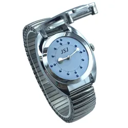 Tactiele Horloge Voor Blinden-Battery Operated (Uitbreiding Band, Blauwe Wijzerplaat)