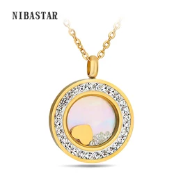 NIBA Fashion Zircon Hollow Heart Pendant for Necklace 316L Stainless Steel Jewelry fashion necklaces for women