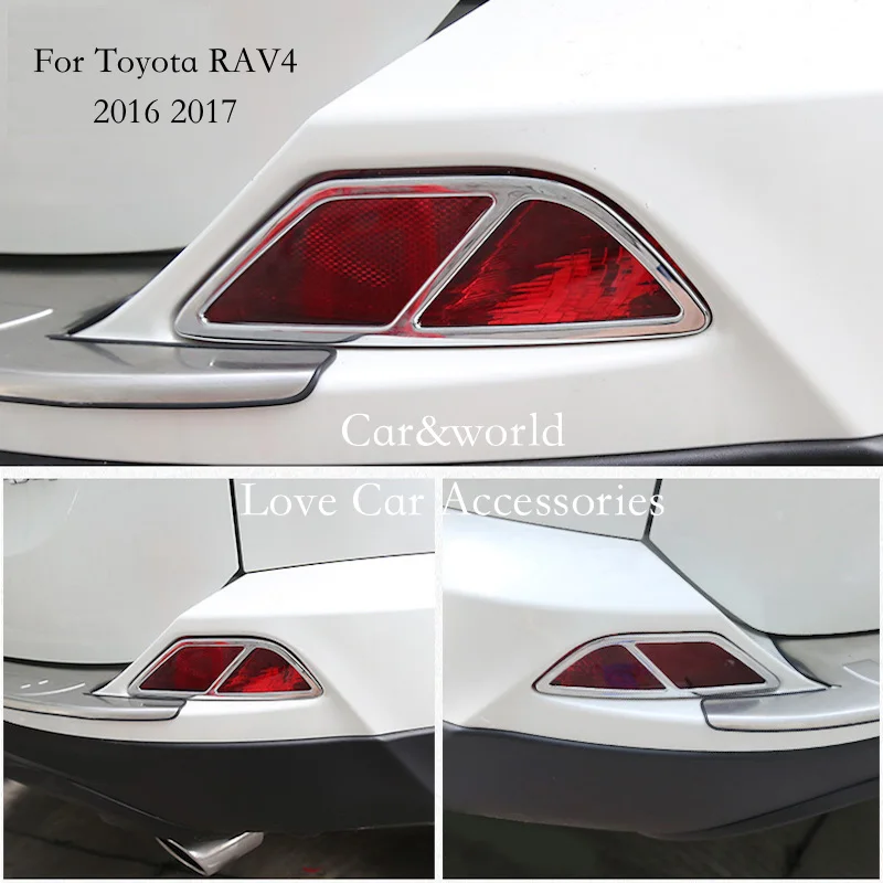 

For Toyota RAV4 2016-2018 Rear Fog Lights Cover Tail Foglight Lamp Trim ABS Chrome Stickers Decoration Car styling Accessories
