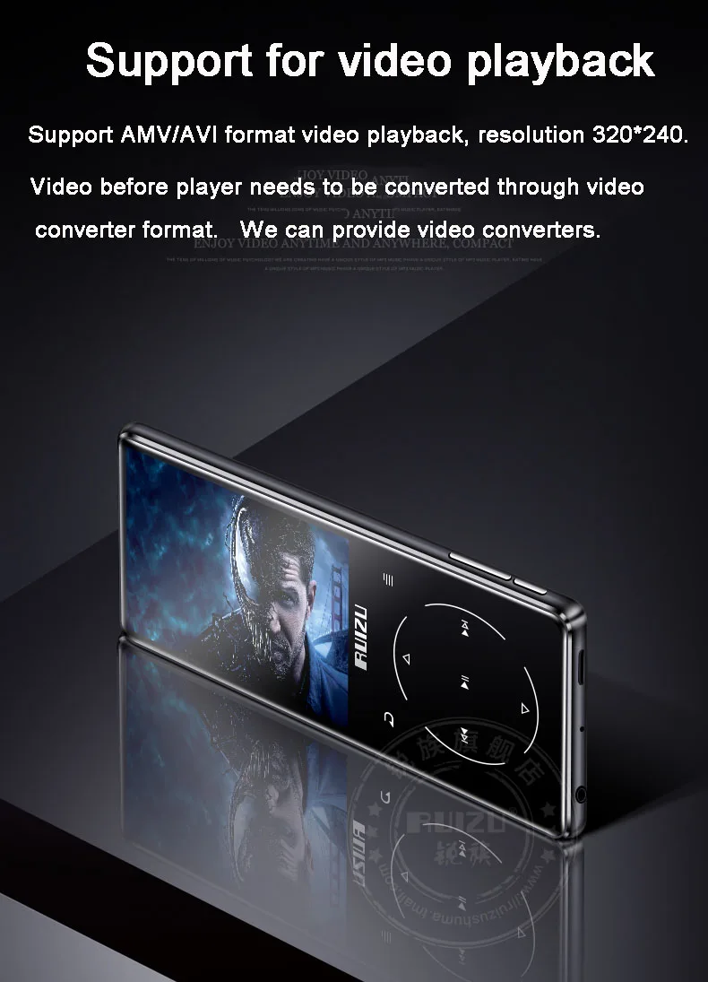 오리지널 Ruizu D16 8G 금속 블루투스 MP3 플레이어 내장 스피커, FM 라디오 음성 녹음기, ebook 휴대용 비디오 음악 플레이어