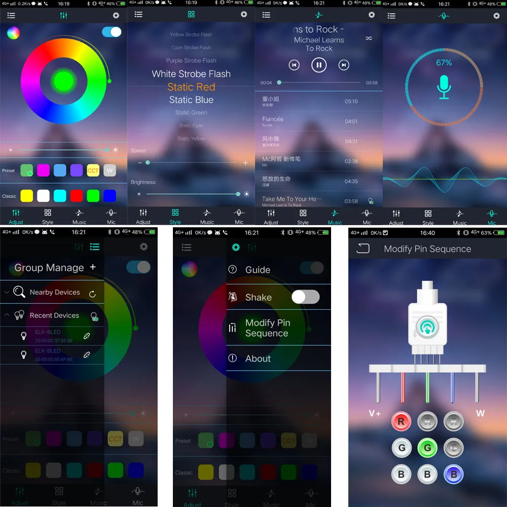 Mini RGB Bluetooth Controller DC 5V 12V 24V Mini Muziek Bluetooth Controller Licht Strip Controller voor RGB RGBW LED Strip