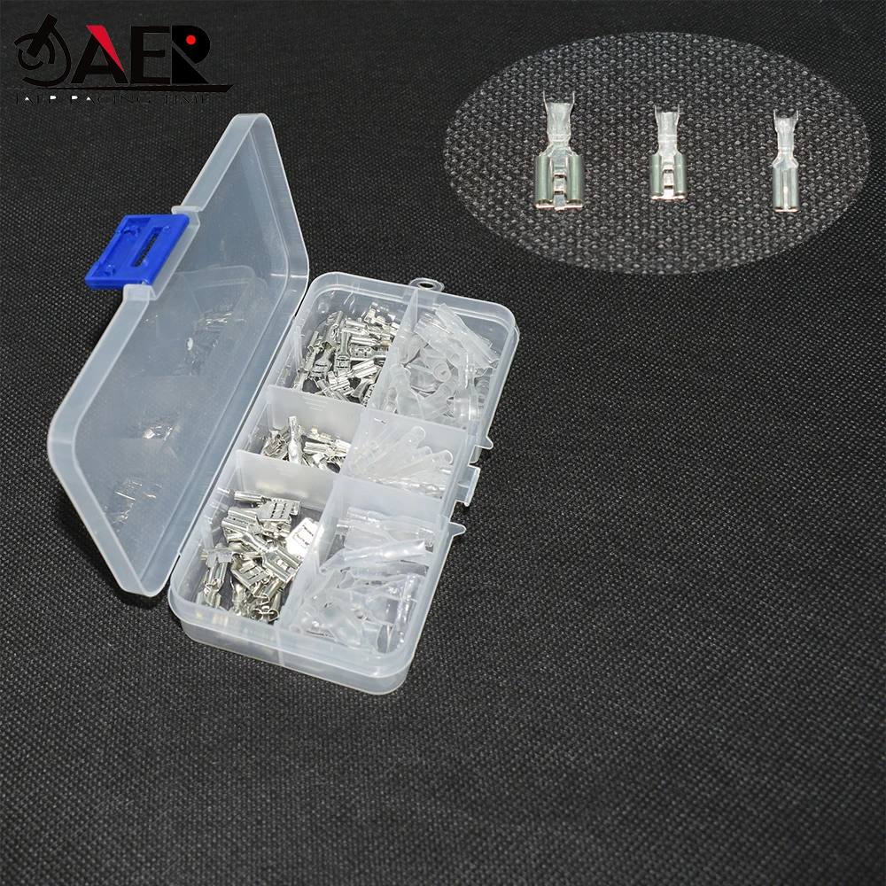 

120pcs 60pair 2.8/4.8/6.3mm Wire Connectors Crimp Terminals Crimp Female Male Spade Terminals for Motorcycle repair tool car