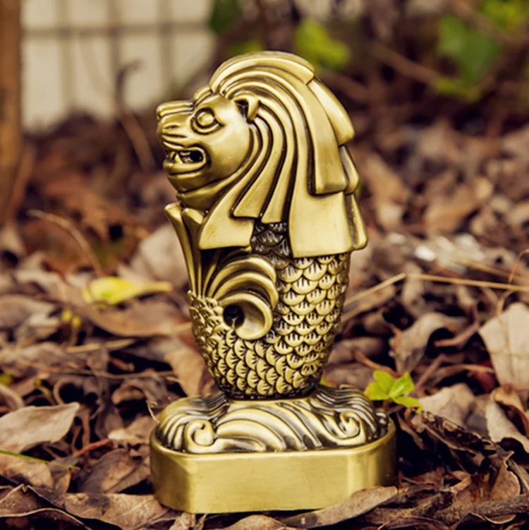 Singapore Merlion Sculpture Model of Tourist Souvenirs of Famous Landmarks Alloy Decoration Photography Props statuette figures