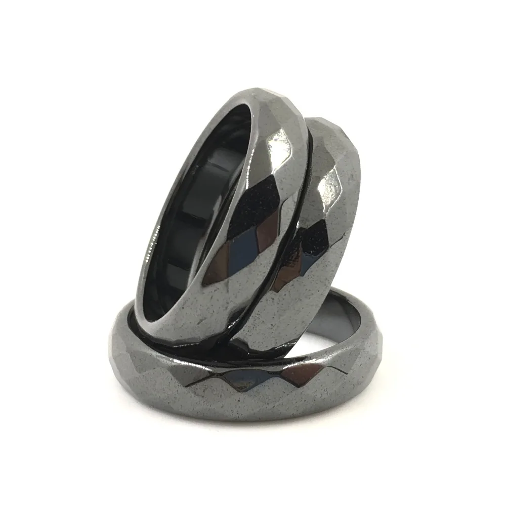 

Hot Sale Magnetic Hematite Stone Finger Rings 4mm 6mm 10mm Cambered Surface For Lose Weight and Health NO. 6-12 USA Sizes 1 PC