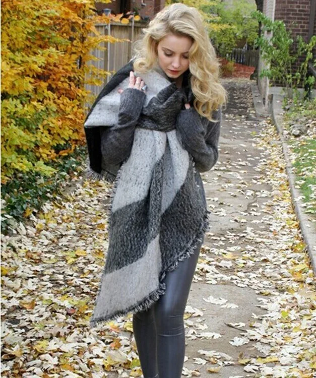 ZA Style 250cm*70cm Long Size Lady Big Brand Celebrity Women Winter Plaid Scarf Warm Fashion Scarves & Wraps