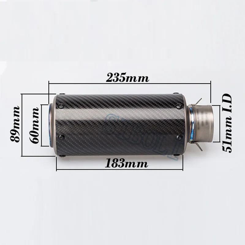 High Quality Titanium Alloy Exhaust Pipe Muffler Motorcycle 51MM 60MM Carbon Fiber Laser Mark Sticker For  YAMAHA Escape SC48