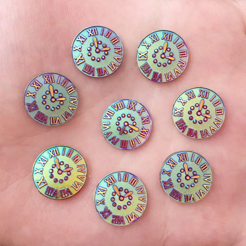 New DIY 25PCS 14mm AB Resin Round Rhinestone Flatback Wedding Decoration Buttons K35