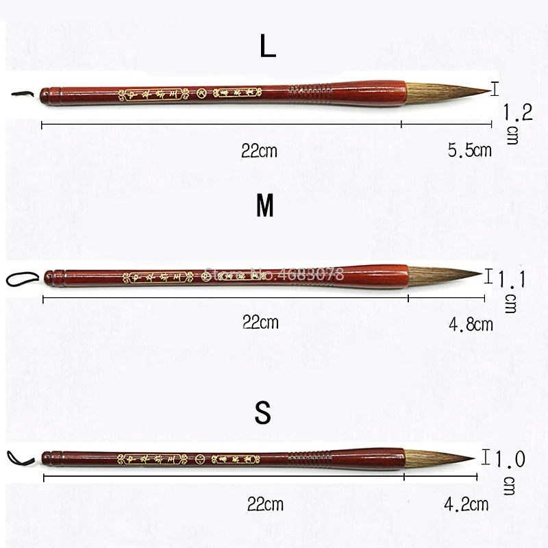 3Pcs/Set Weasel Hairs Chinese Calligraphy Brushes Pen Artist Painting Writing Drawing Brush Fit For Student School supplies