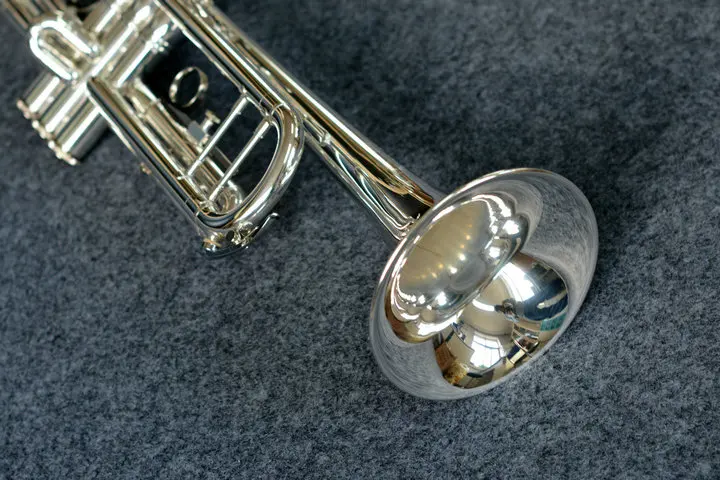 TR305S High Quality Bb Trumpet Brand Instrument Brass Tube Silver Plated Surface Trumpet With Case And Mouthpiece Free Shipping