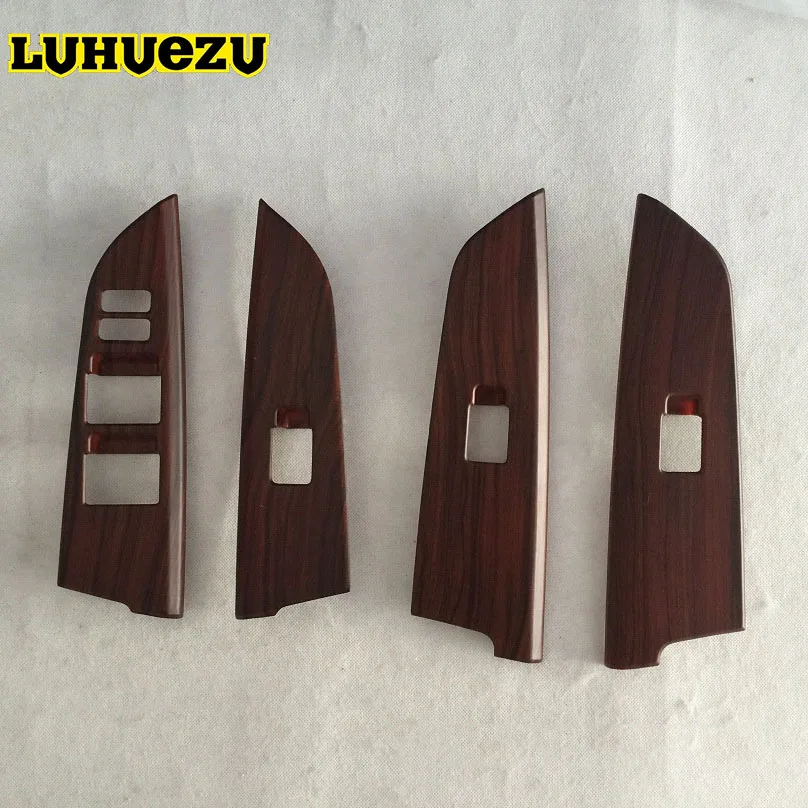 Silver/Wooden Color Interior Door Window lift Switch Cover For Toyota Land Cruiser 200 FJ 200 Accessories 2016