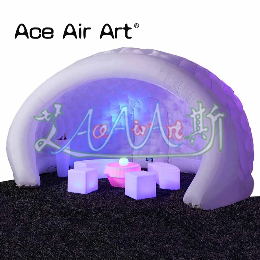 new trend inflatable air blown super beautiful Luna dome tent,inflatable bar with colorful led lights for party