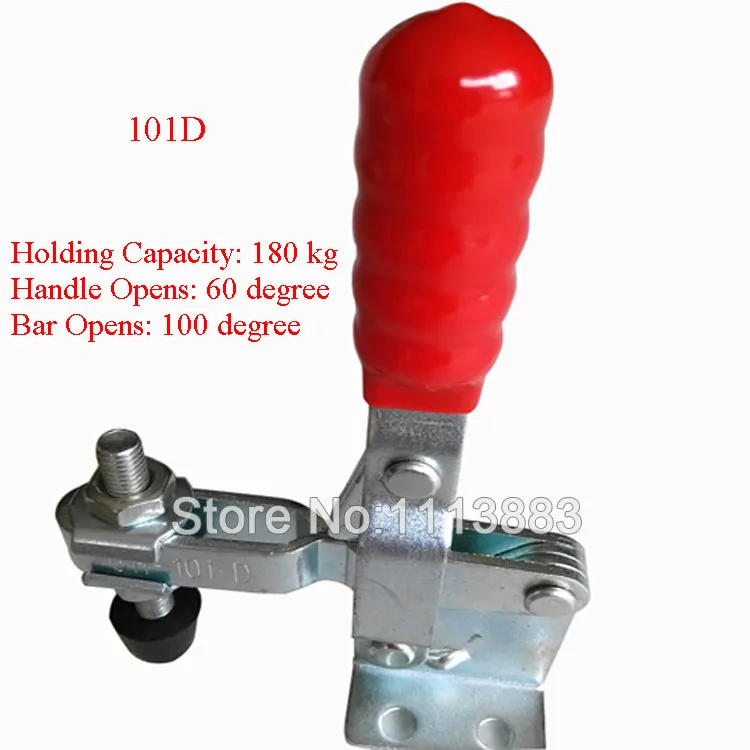 5PCS 180KG 397LBS Short U Bar Flanged Base Straight Handle Vertical Type Toggle Clamp 101D